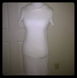 White Dress with Beaded Collar